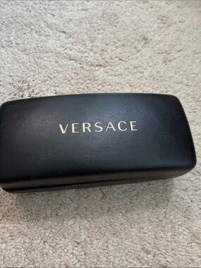 Versace Black Hard Shell Case with Gold Logo